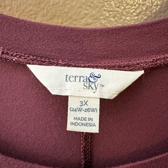 Dress with Pockets | Above the Knee Length | Mauve Colored | 3X / 24W-26W - Picture 3 of 4